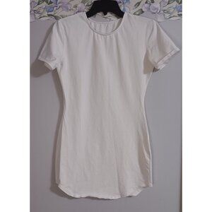 White Large Stretch Bodycon Tunic Mini Lounge Beach Travel Pool Going Out Dress